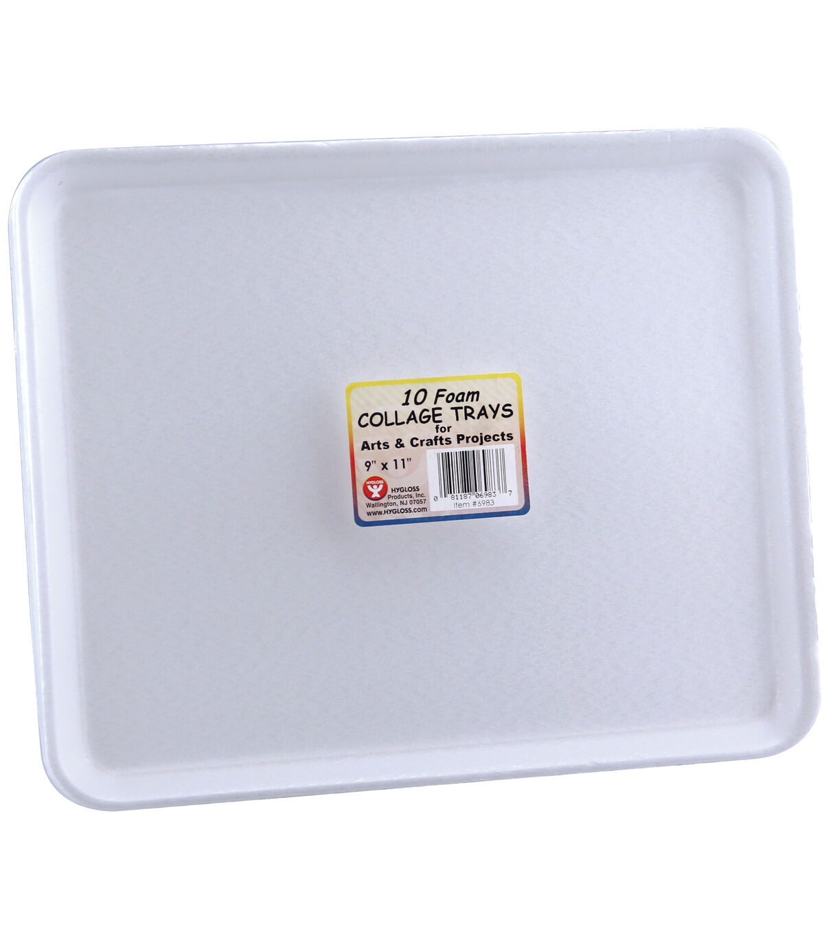 Foam Collage Trays 9X11 10 Pkg White