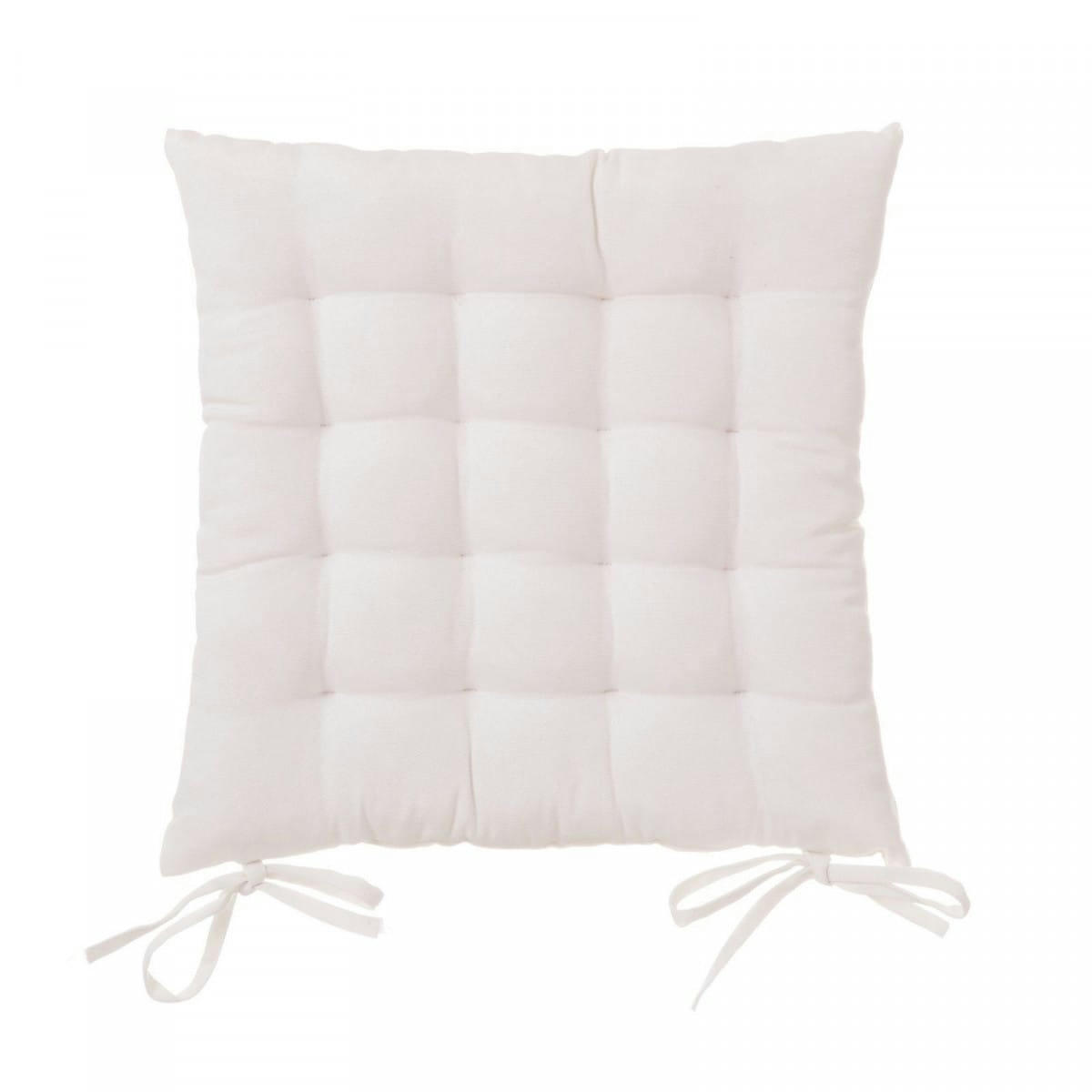 - Coussin de chaise carré blanc - 40x40x7cm