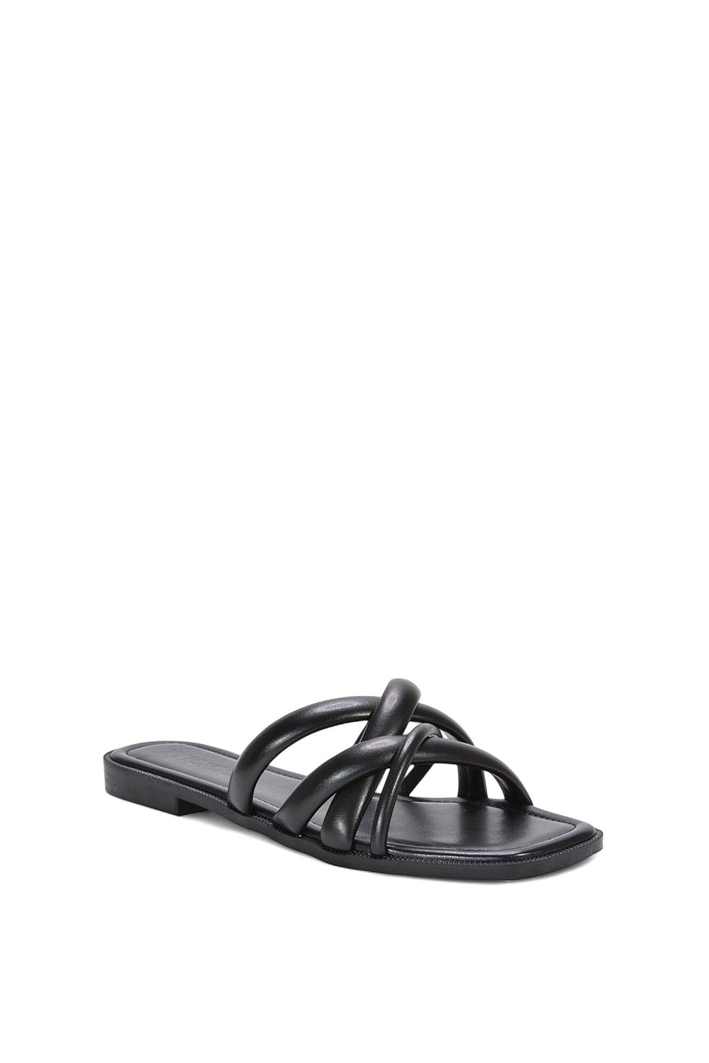 XY London Fiona' Strappy Flat Sandal Sliders With Square Toe