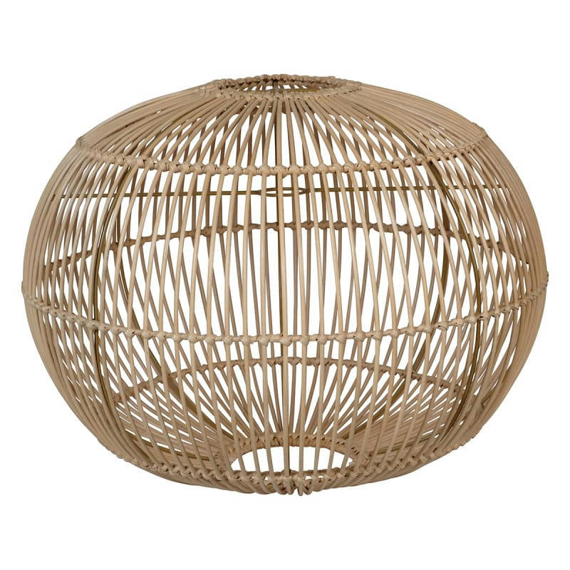 - Abat-jour rond en rotin