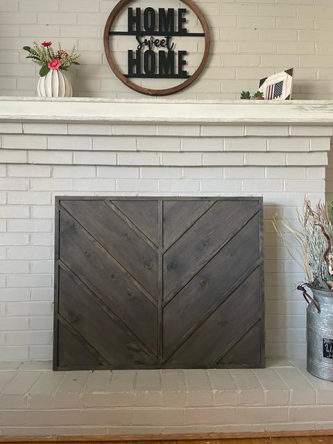 Fireplace Cover - Downward Chevron - Square Top