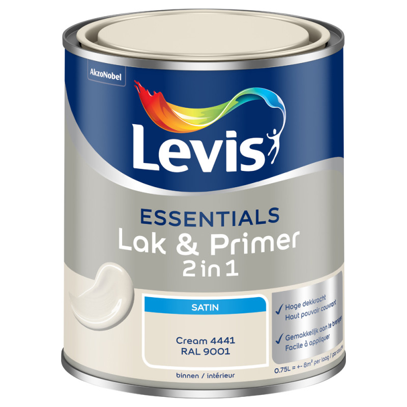 Laque & Primer 2-en-1 Essentials crème 0,75 L LEVIS
