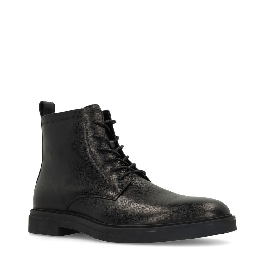 Manfield Zwarte leren veterboots