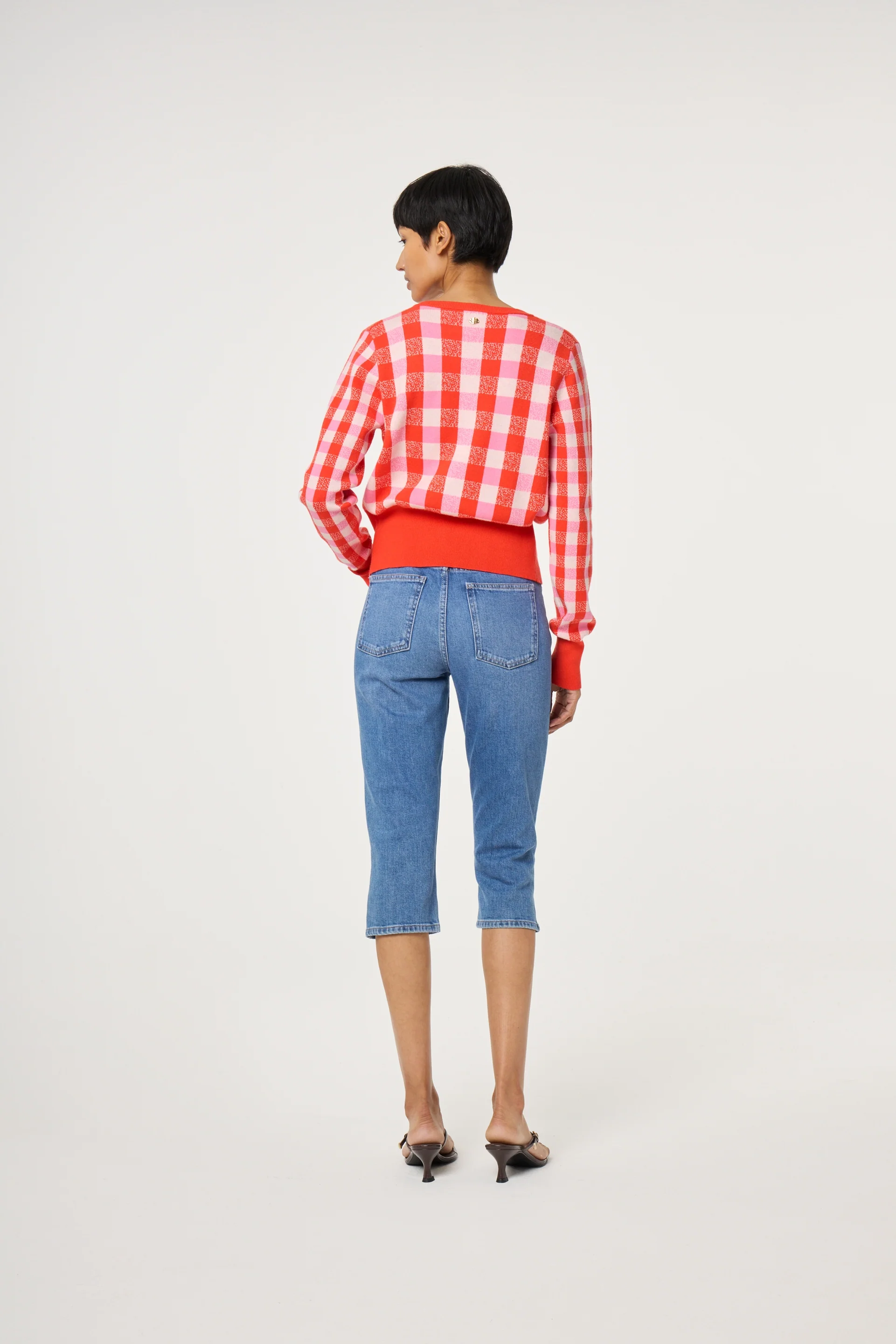 Camille Cardigan | Cosy White/Tangerine Tango
