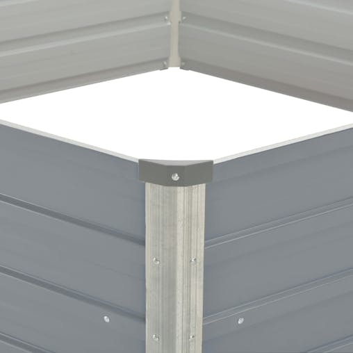 NNEVL Raised Garden Bed 129x129x46 cm Galvanised Steel Grey