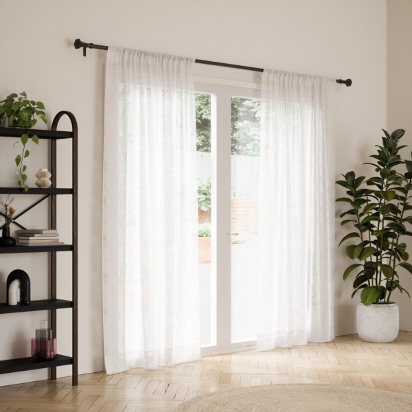 KARNISZ REGULOWANY Sita 91-183 cm czarny MATOWY metalowy