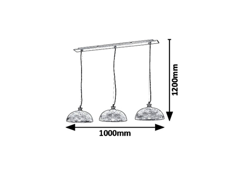 Lampa wisząca chrom satynowany-przezroczysty Petrina 3xE27x40W Rabalux