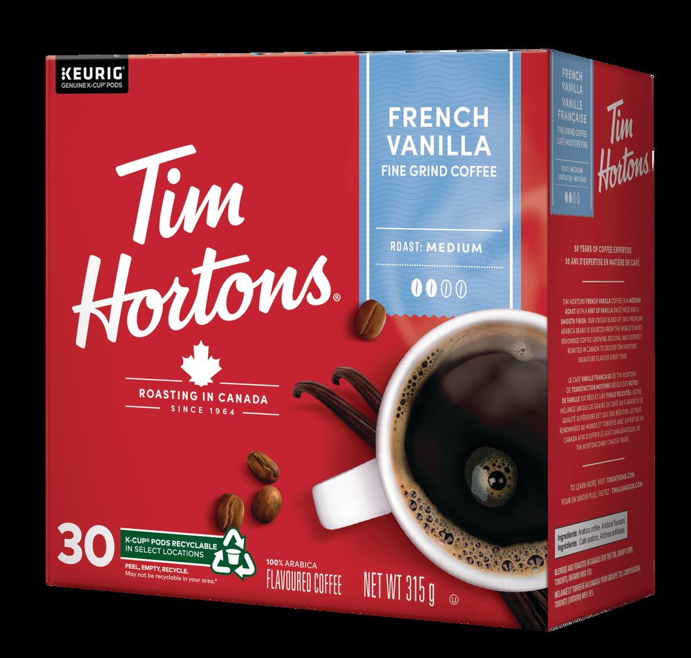 Keurig Tim Hortons French Vanilla Medium Roast K-Cup® Coffee Pods, 315-g, 30-pk
