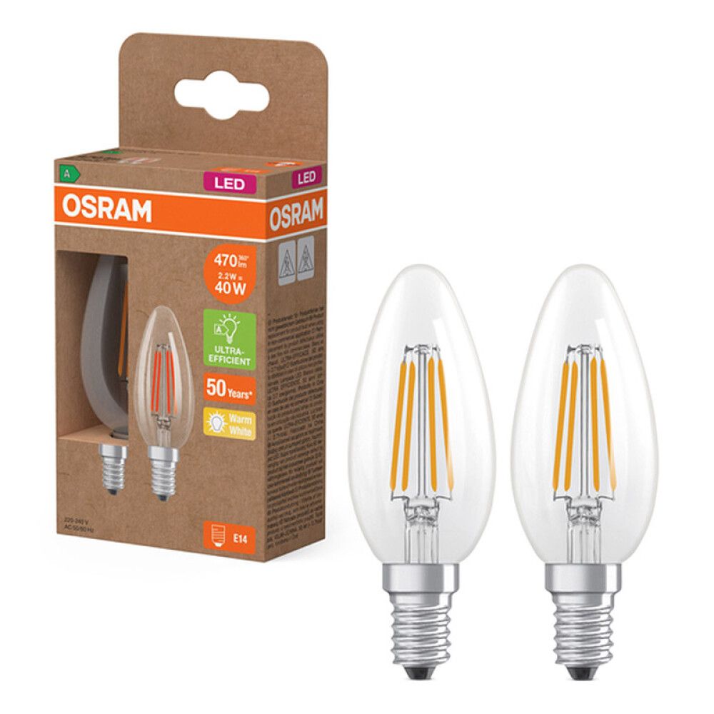 KRONEPÆRE LEDVANCE LED CLASSIC KRON E14 2,2W KLAR