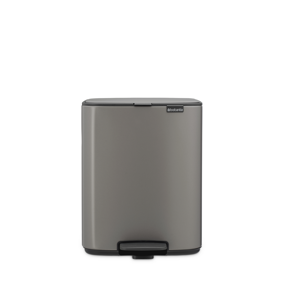 Brabantia Bo Pedaalemmer, 12 liter, stil sluitend, kunststof binnenemmer - Platinum