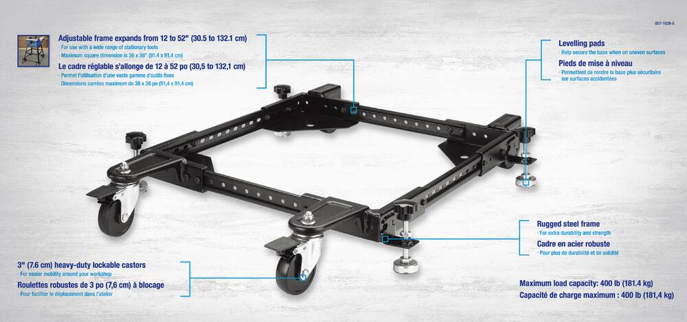 Mastercraft Universal Heavy-Duty Mobile Base, 400-lbs Cap