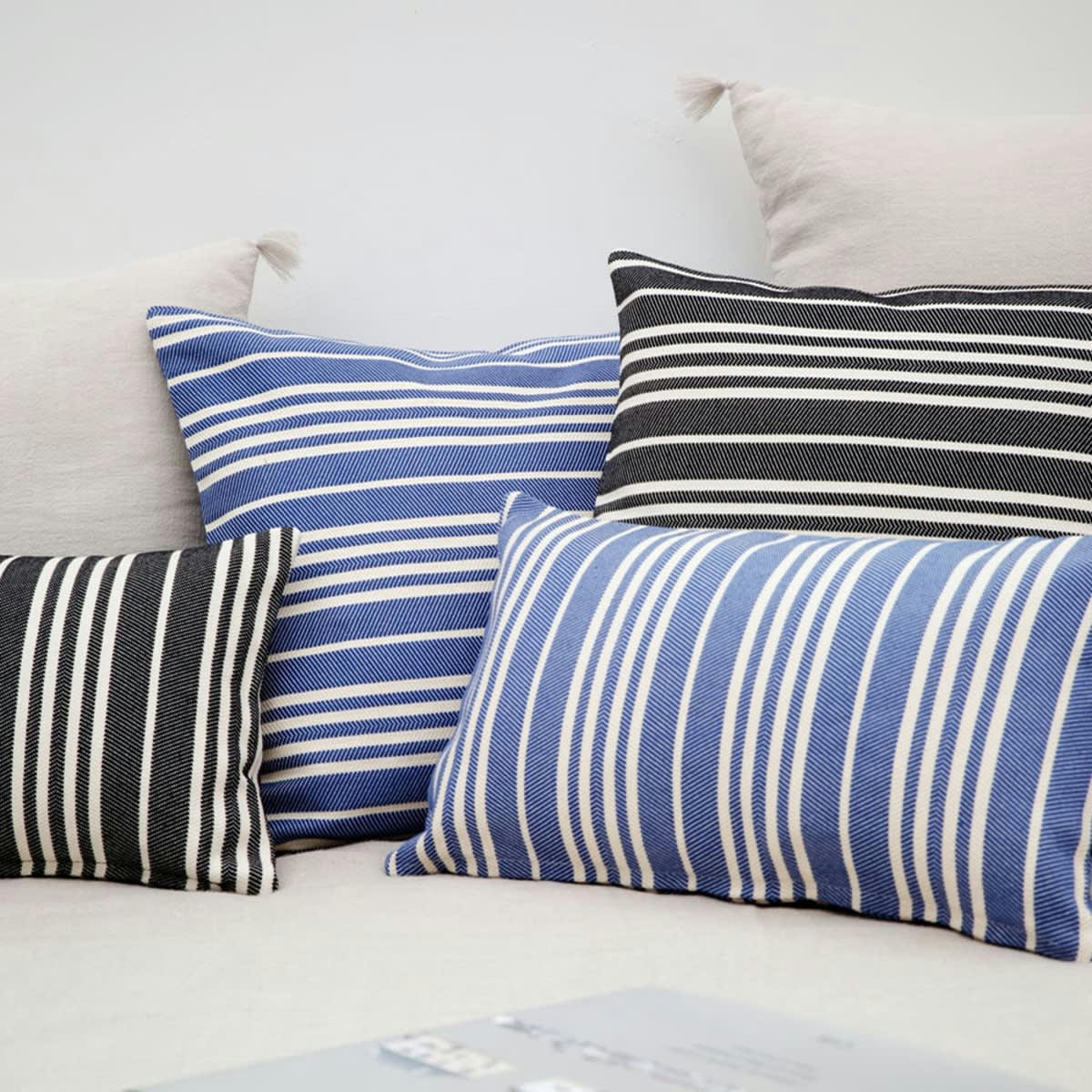 SOURAIDE - Housse de coussin coton Noir 40x40 cm