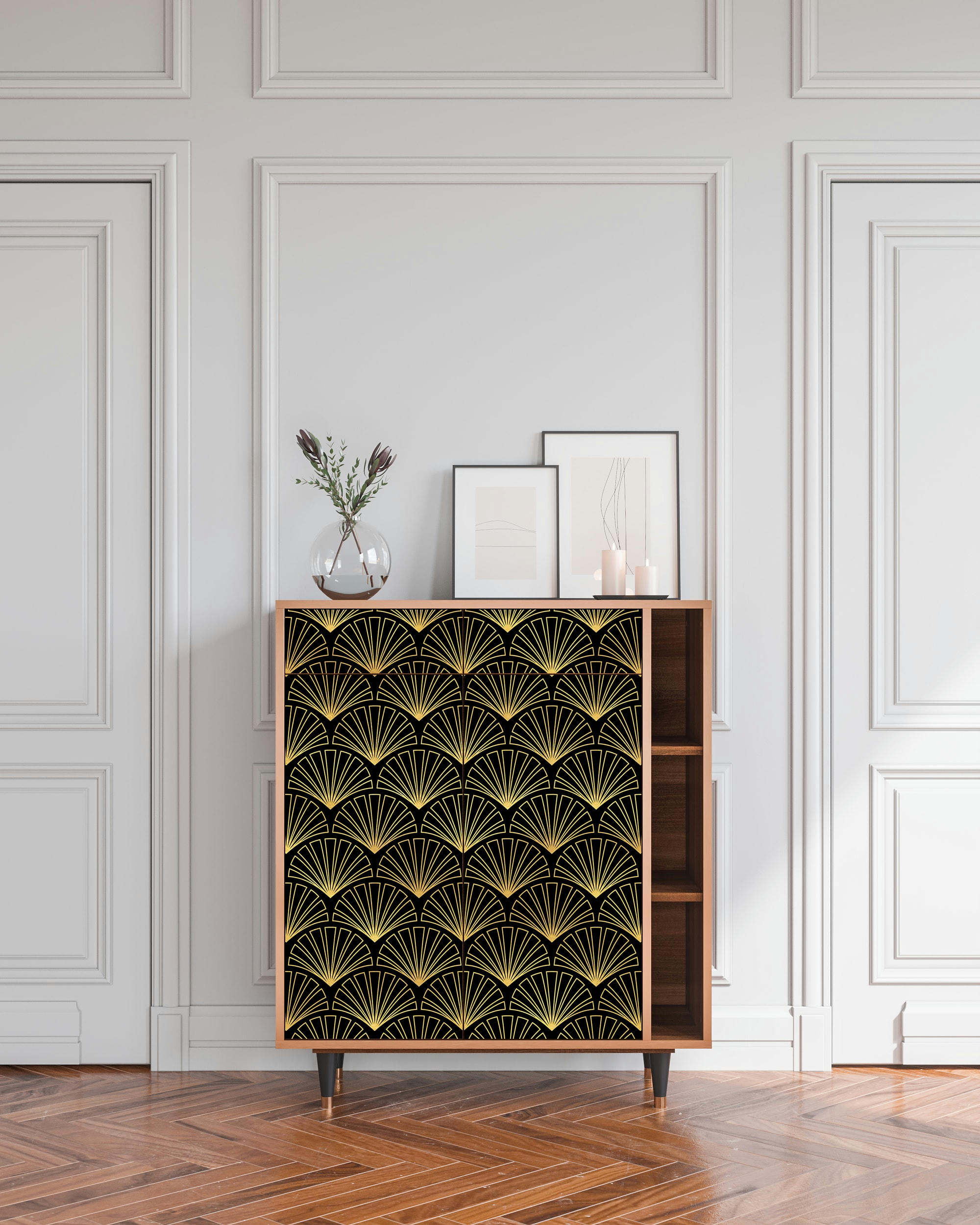 BIRD OF JUNO - Buffet  noir 2 tiroirs et 2 portes L 94 cm