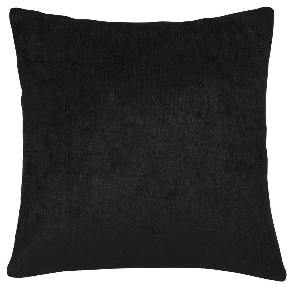 - Coussin en velours effet vieilli noir 60x60