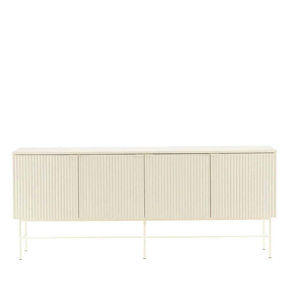 MOLLY - Buffet 4 portes en bois et métal L180cm crème