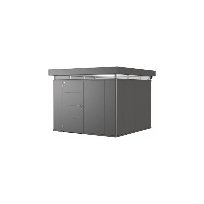 Abri de jardin en métal CasaNova ouverture de porte à gauche gris foncé 3,3 x 3,3 x 2,5 m BIOHORT