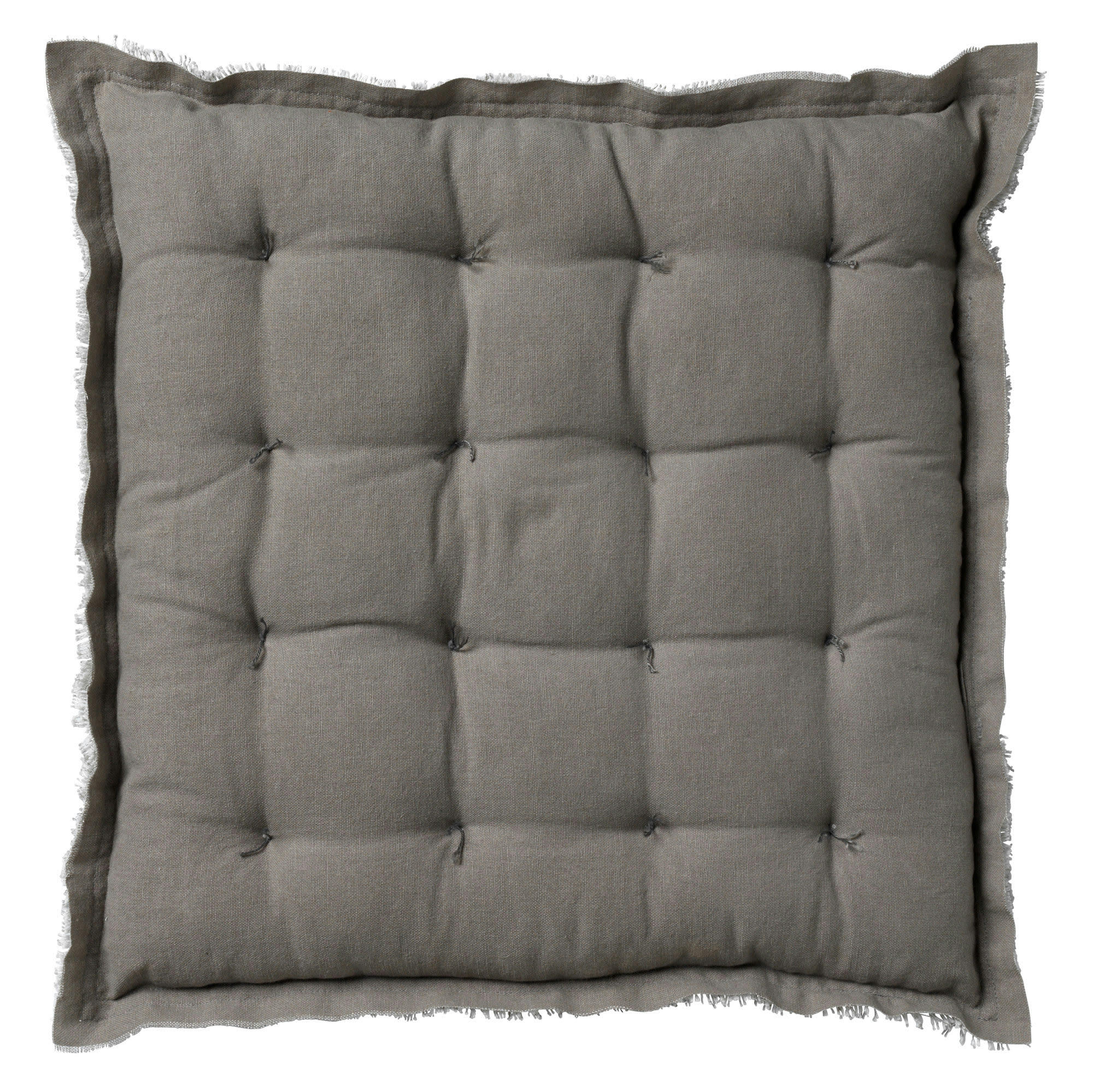 BURTO - Galette de chaise taupe en coton 40x40 cm uni