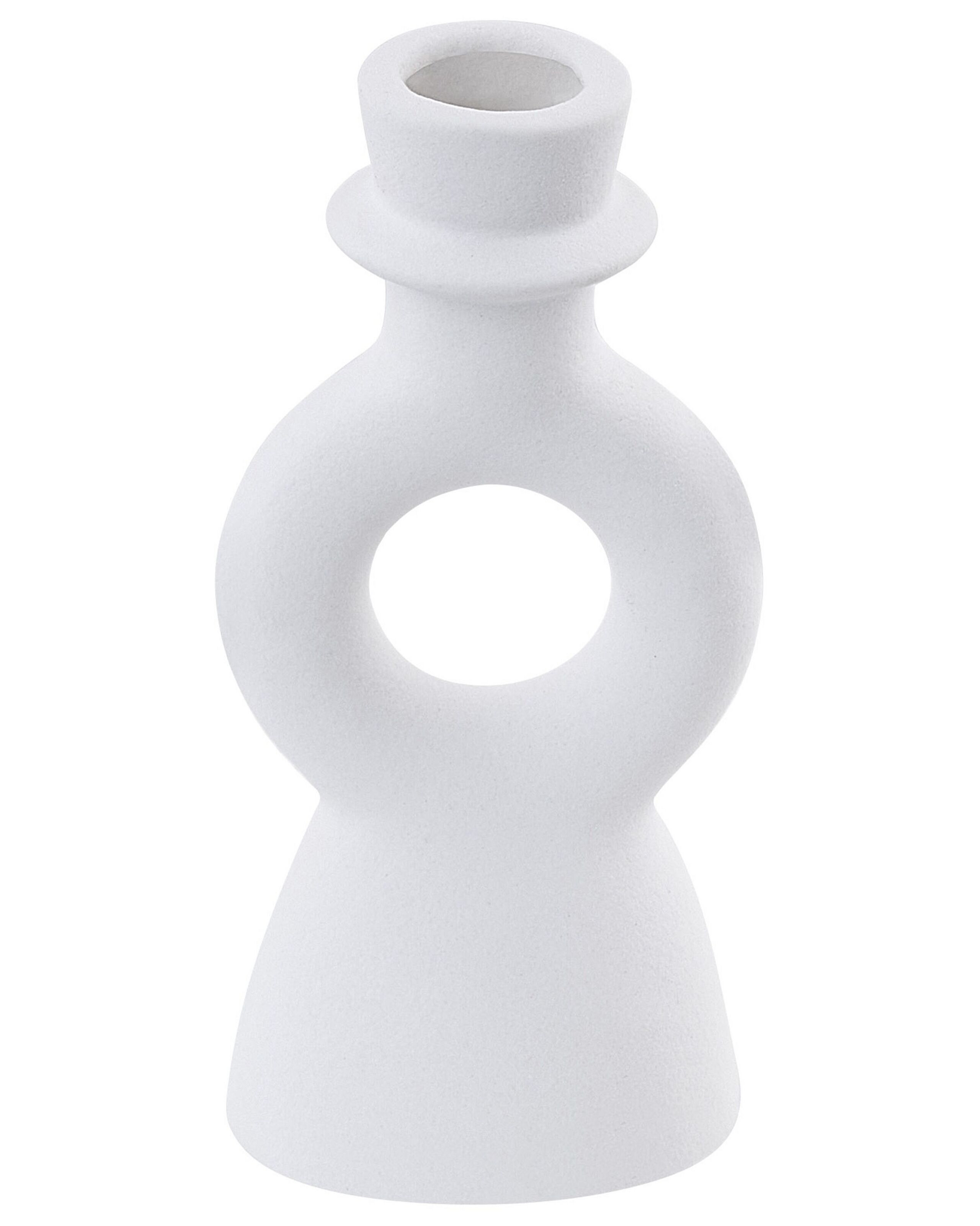 Świecznik dekoracja na stół porcelanowy biały