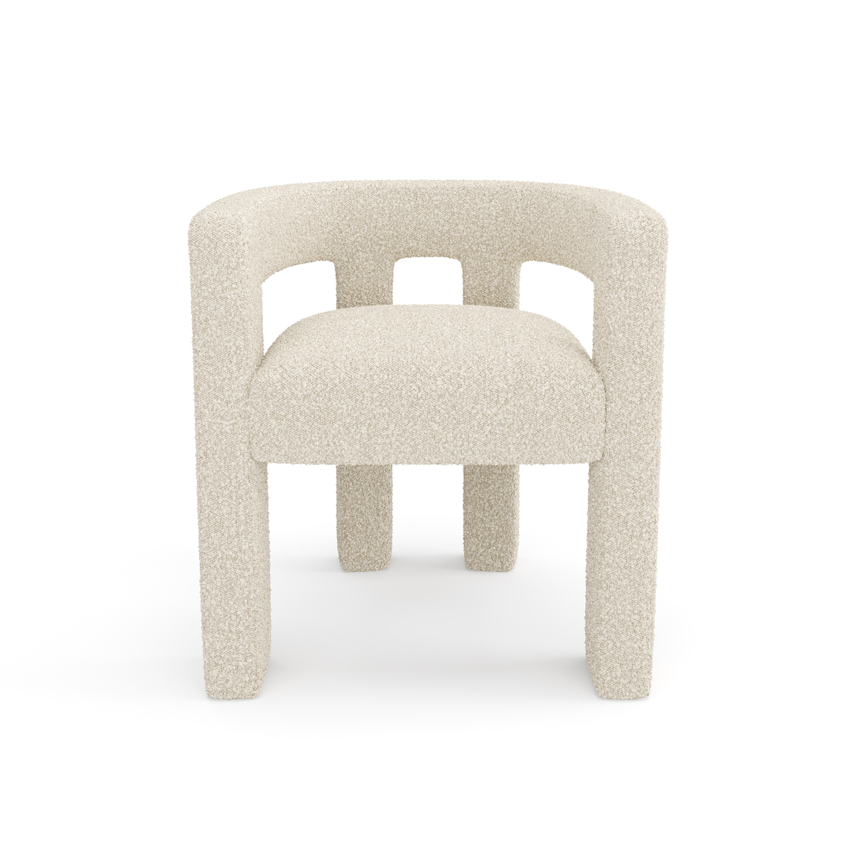 Sia Home - Eetkamerstoelen ALYA - Bouclette stof - Beige - 66cm