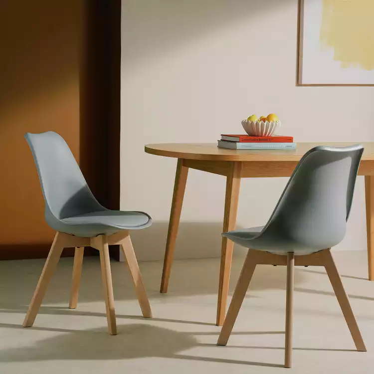 Habitat Jerry Pair of Dining Chair - Grey