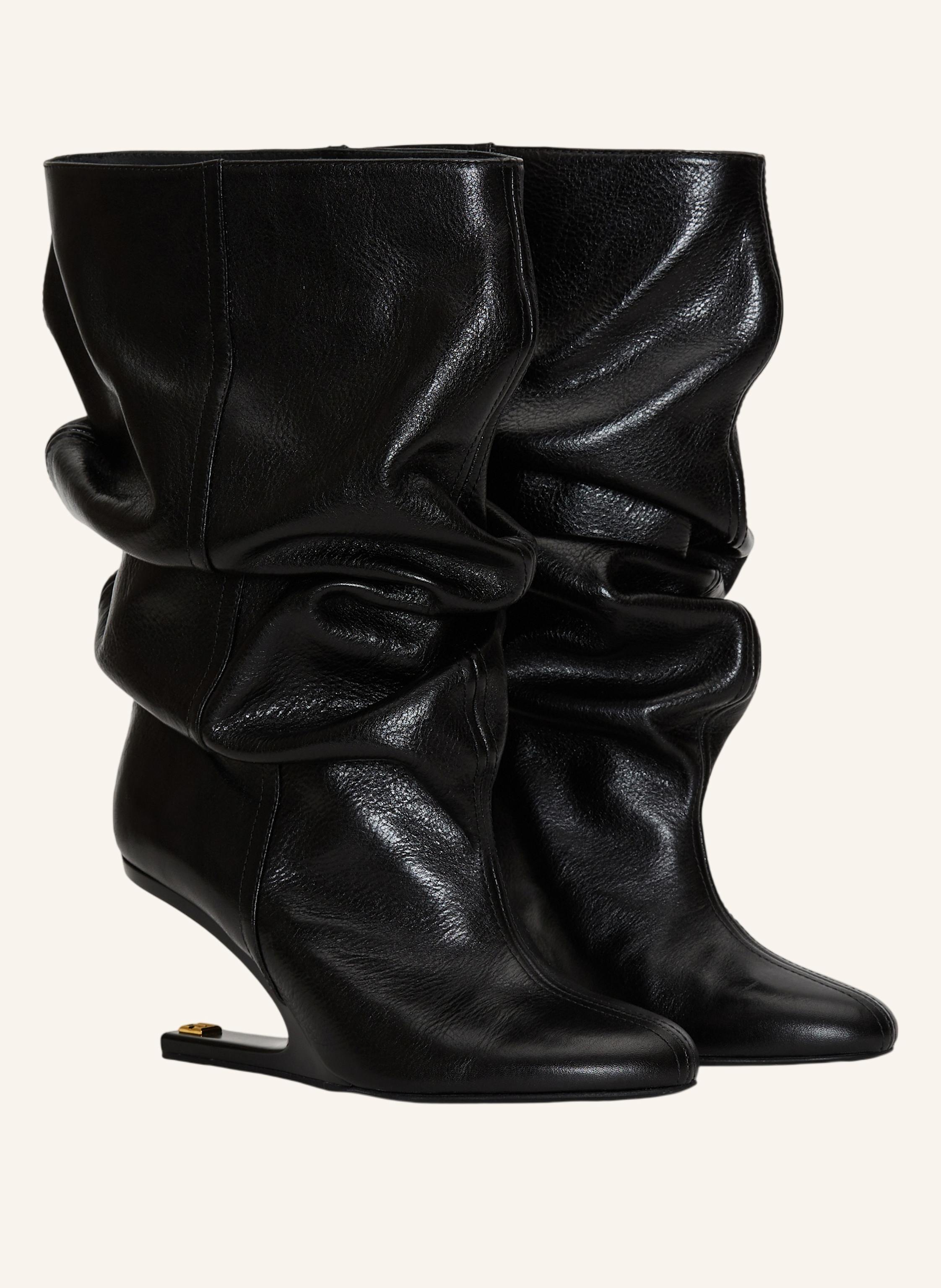 BALMAIN No Wedge Stiefeletten aus texturiertem Leder