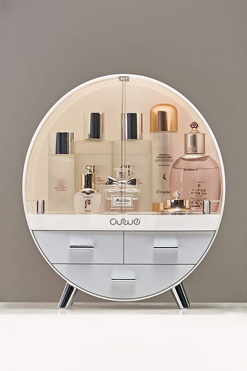 The hot sale 34CM High Round Transparent Cosmetic Display Box