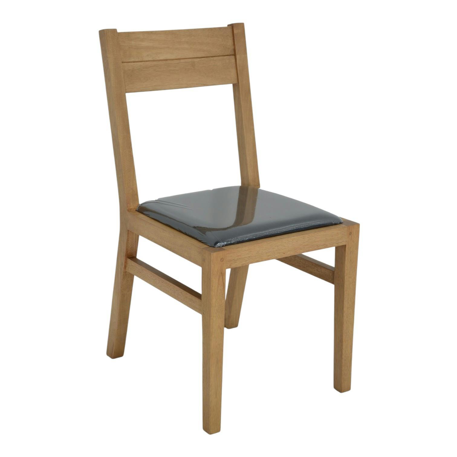 Chaise Hévéa avec assise mousse 42x50x84cm ATTAN