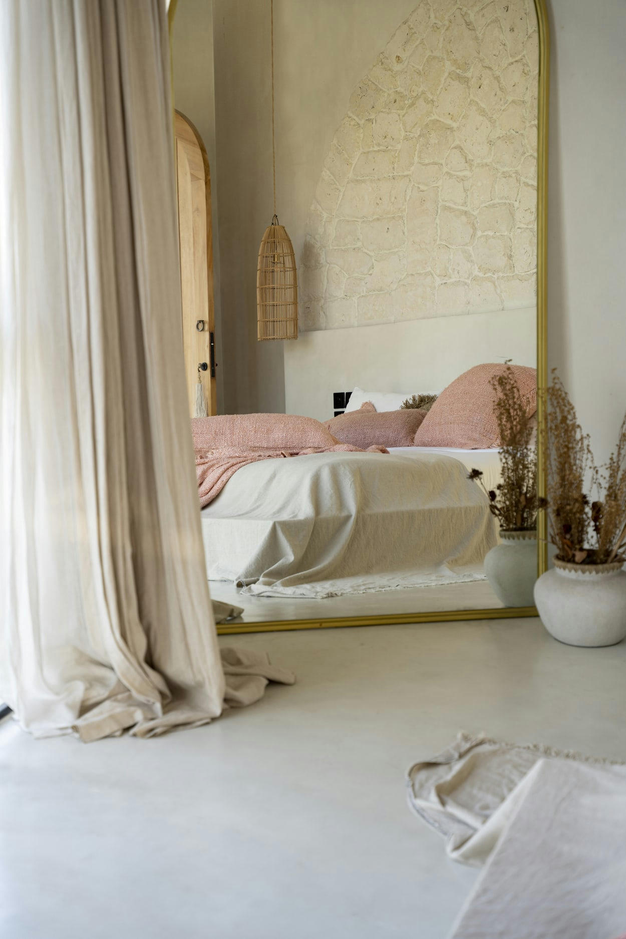 FISH TRAP - Abat-jour en rotin naturel 22x62