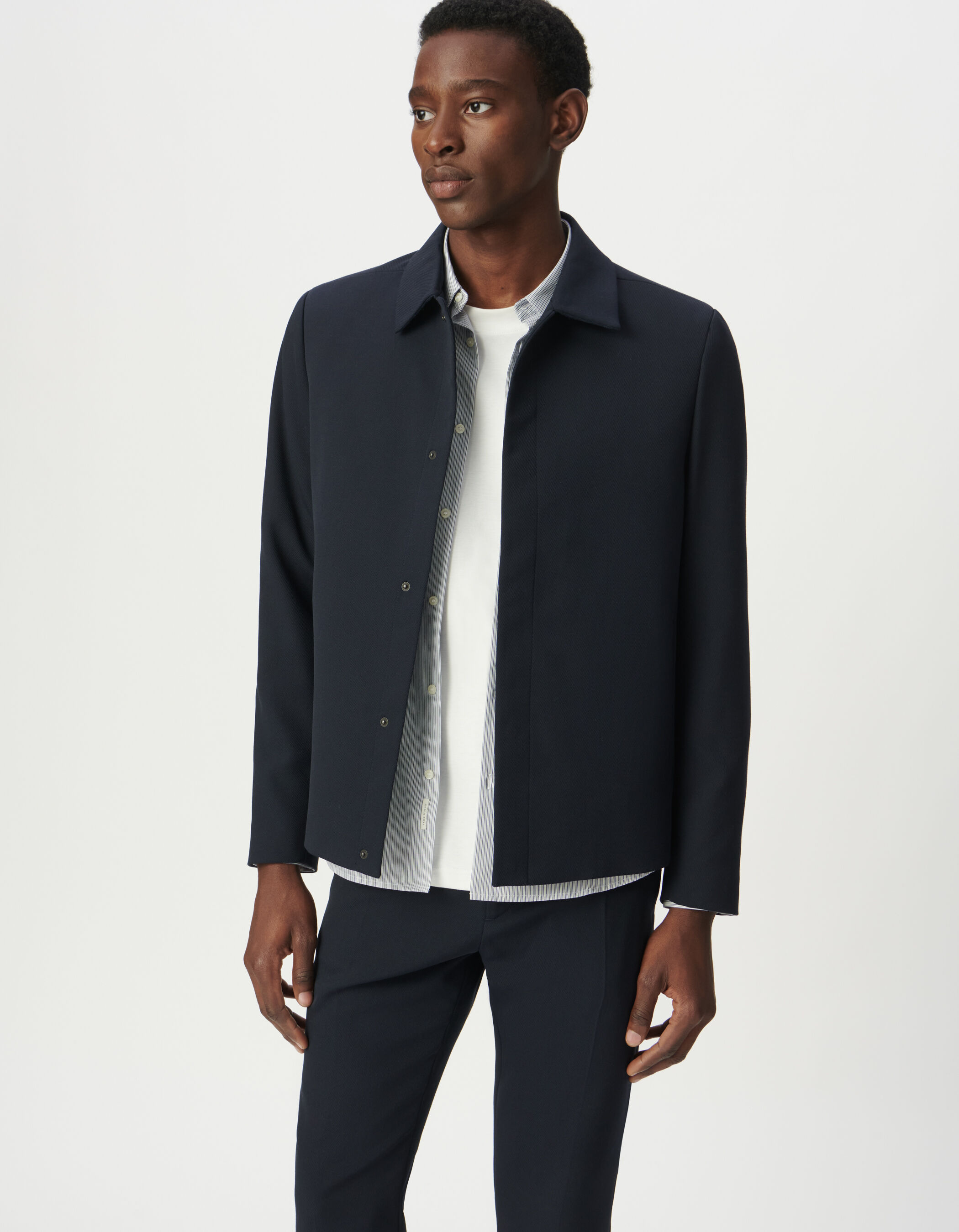 Blouson de costume marine pressions cachées Homme