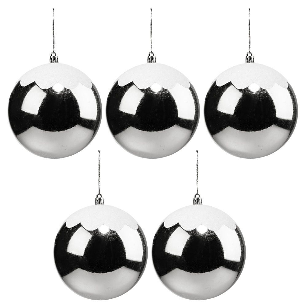 Boule de No&euml;l gris argenté Ø12 cm x5