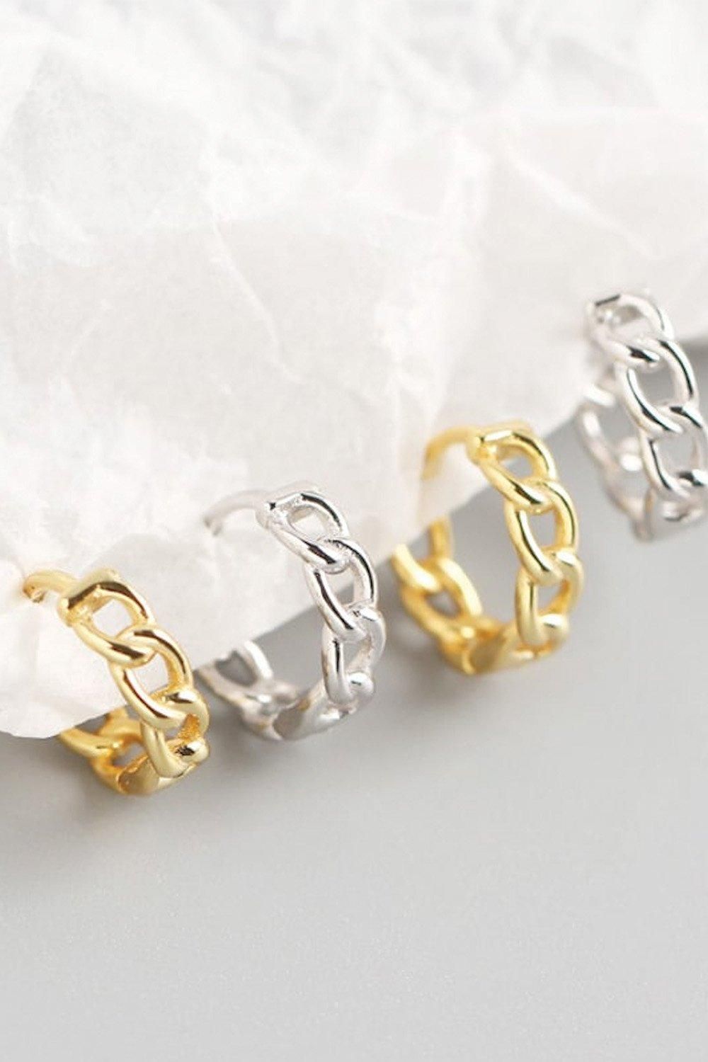 Elk & Bloom 14k Gold Chain Hoop Earrings