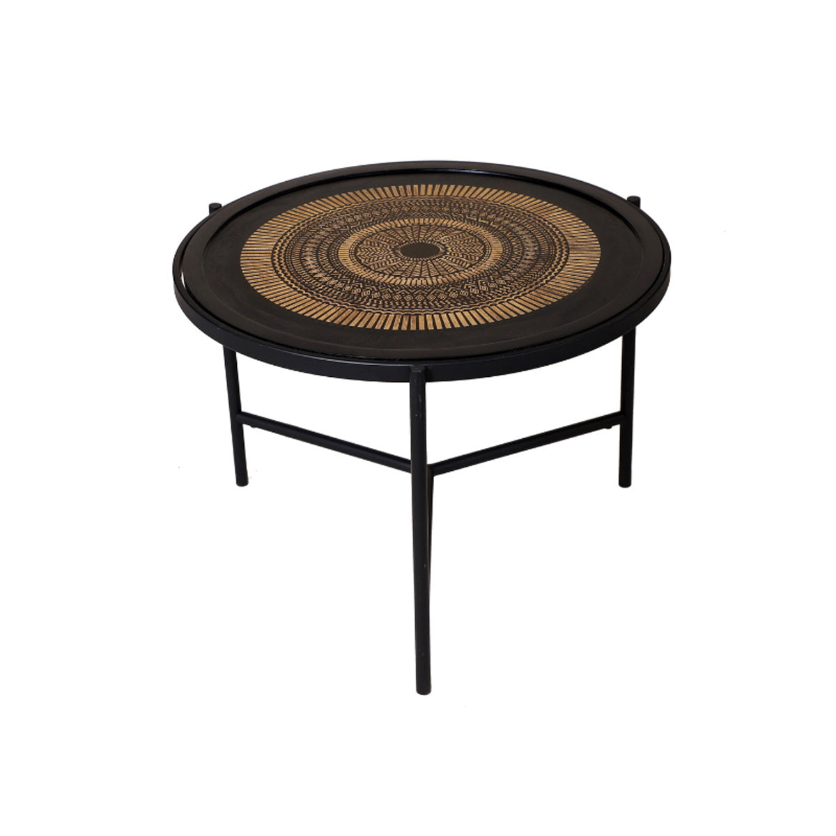 StarFurn Salontafel Mae - Rond Zwart Hout - Set van 2