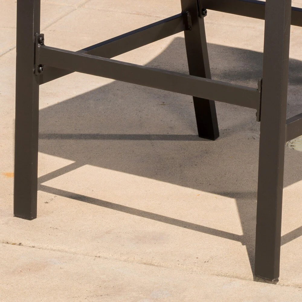 Riga Outdoor Wicker Barstool with Cushion (Set of 2) by Christopher Knight Home