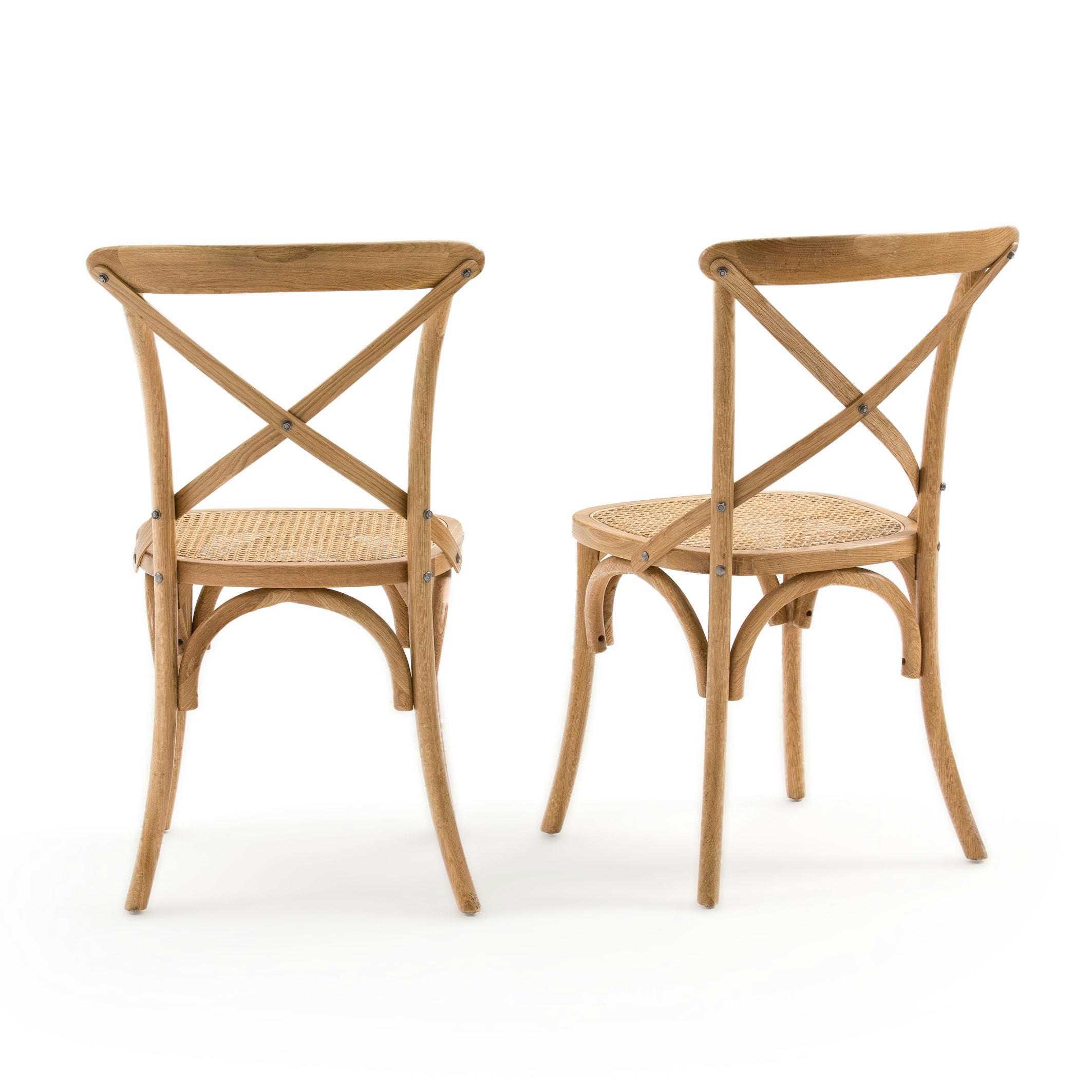 Lot de 2 chaises chêne et cannage Cedak
