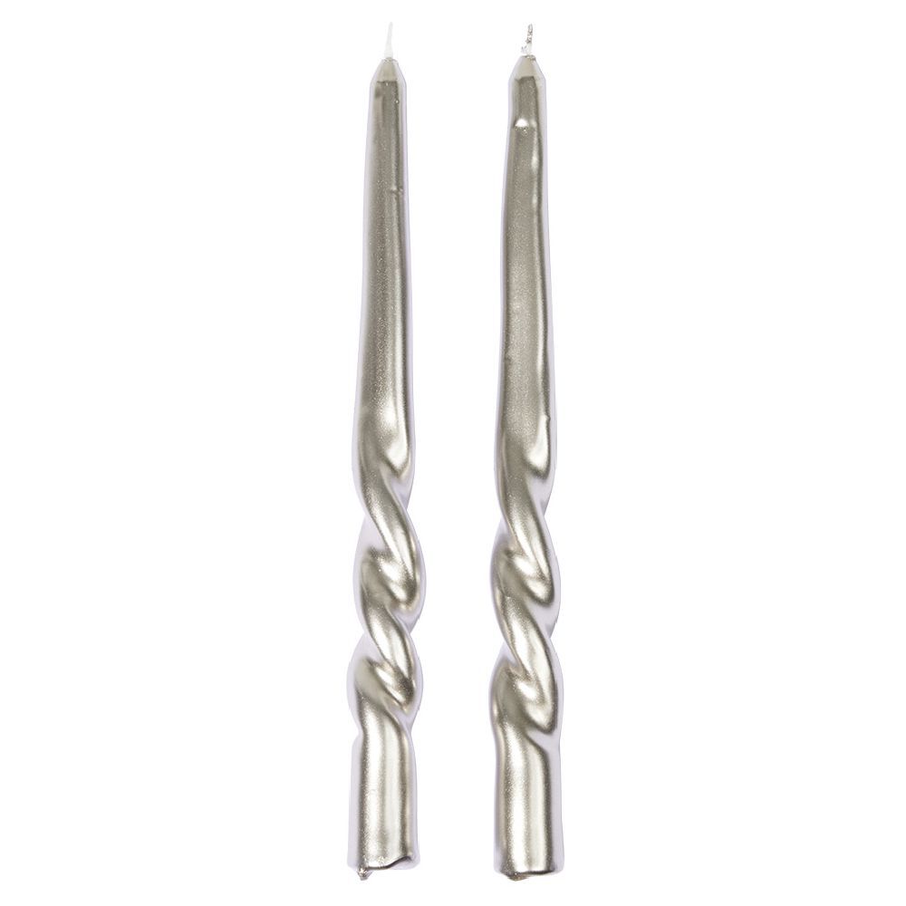 Bougie chandelle torsadée x2