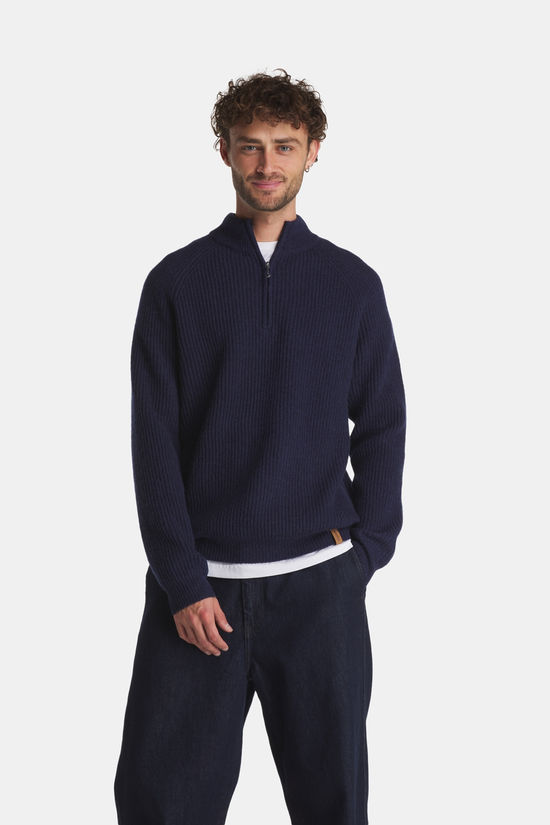 Ayacucho Skagen Rib 1/4 Zip Wollen Trui