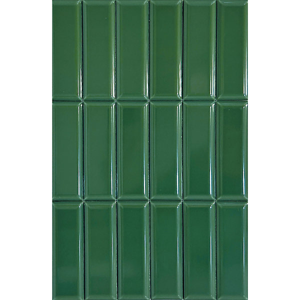 Mini Brick Ikon Pillow Green Série Revêtement Porcelaine Premium 5x15cm