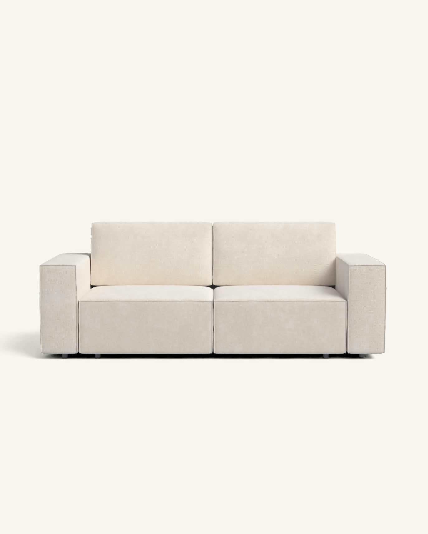 MAIJE - Canapé-lit 2 places en tissu beige