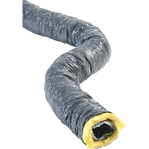 Gaine souple PVC isolé laine de verre épaisseur 25 mm longueur 6 mètres - Diamètre (mm) 80