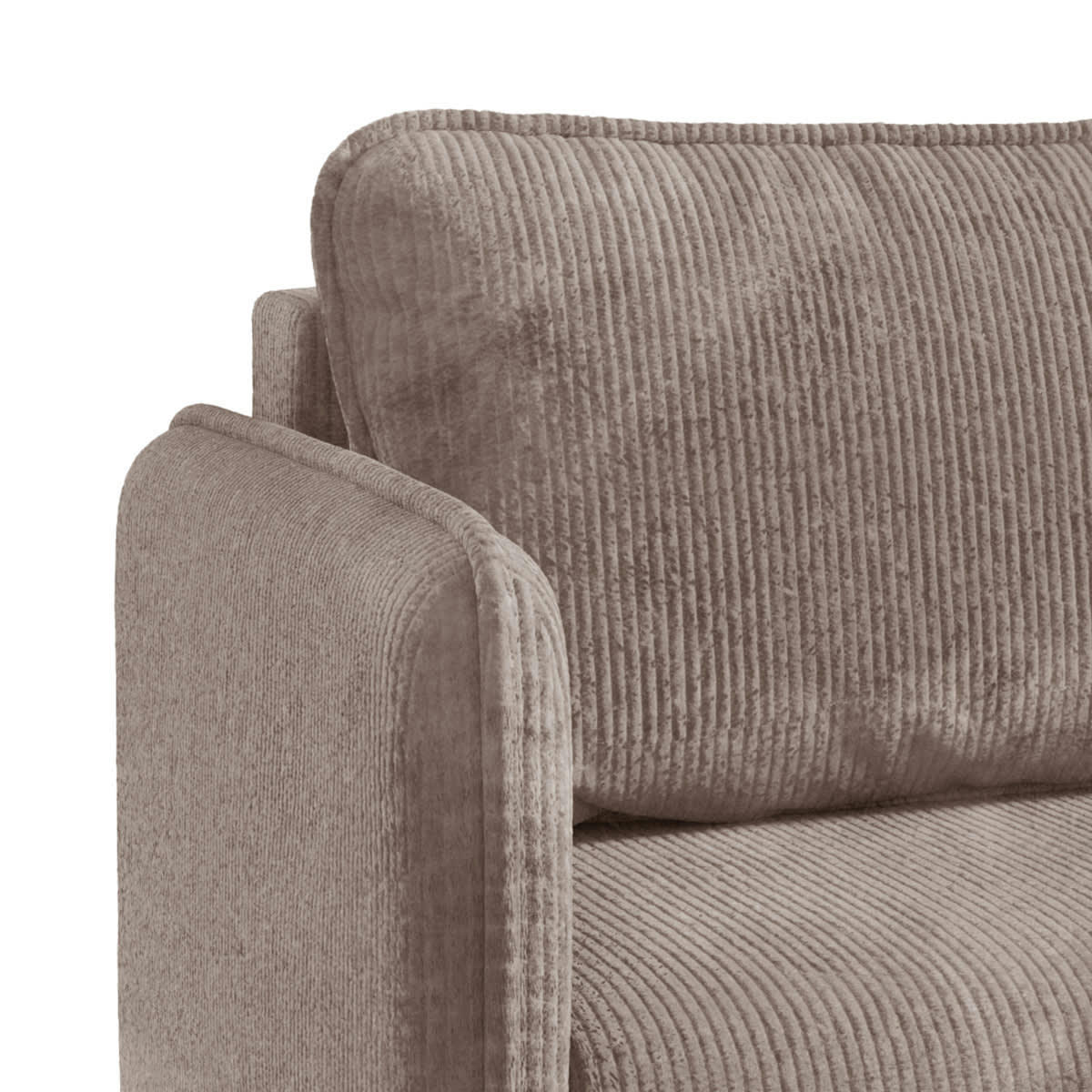 - Canapé convertible 3 places velours côtelé taupe