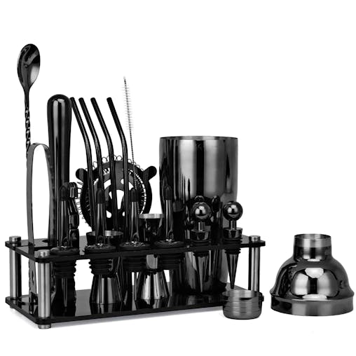 NNEOBA 20pcs Boston Cocktail Shaker Set with Stand