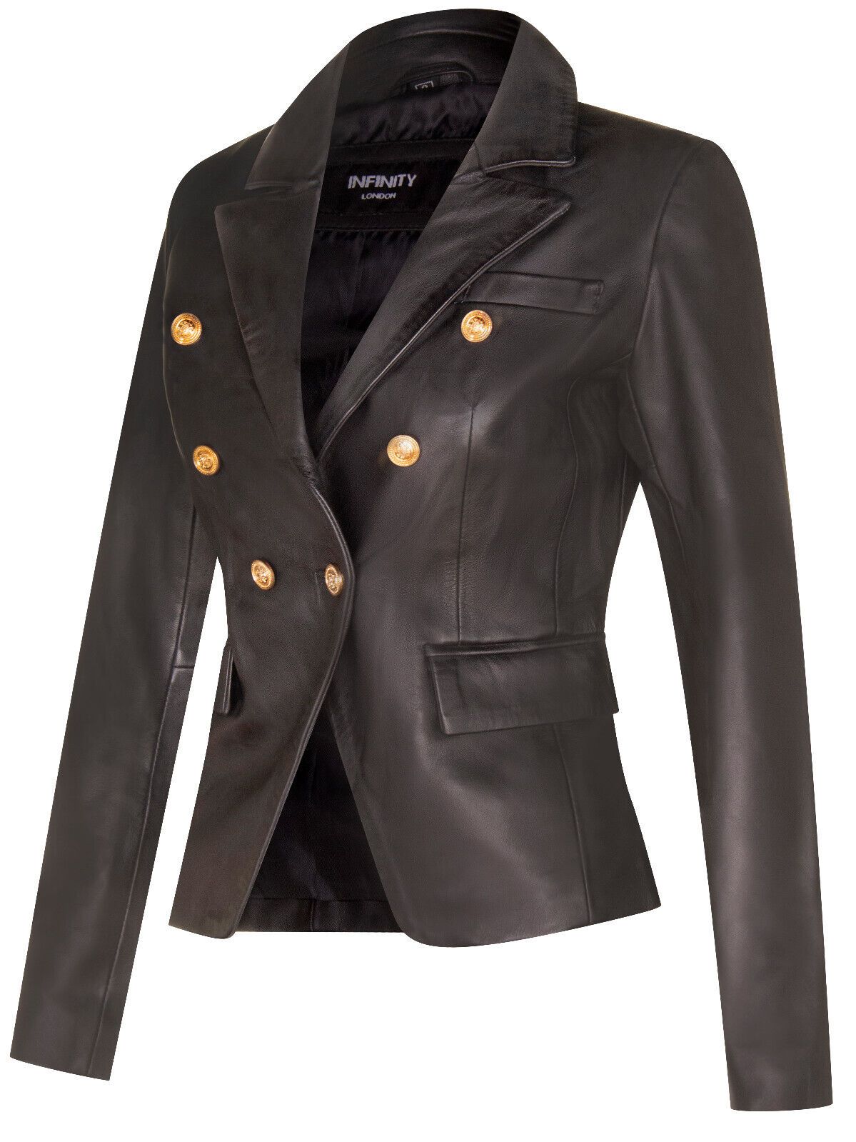 Infinity Leather Leather Military Blazer Jacket-Aalborg