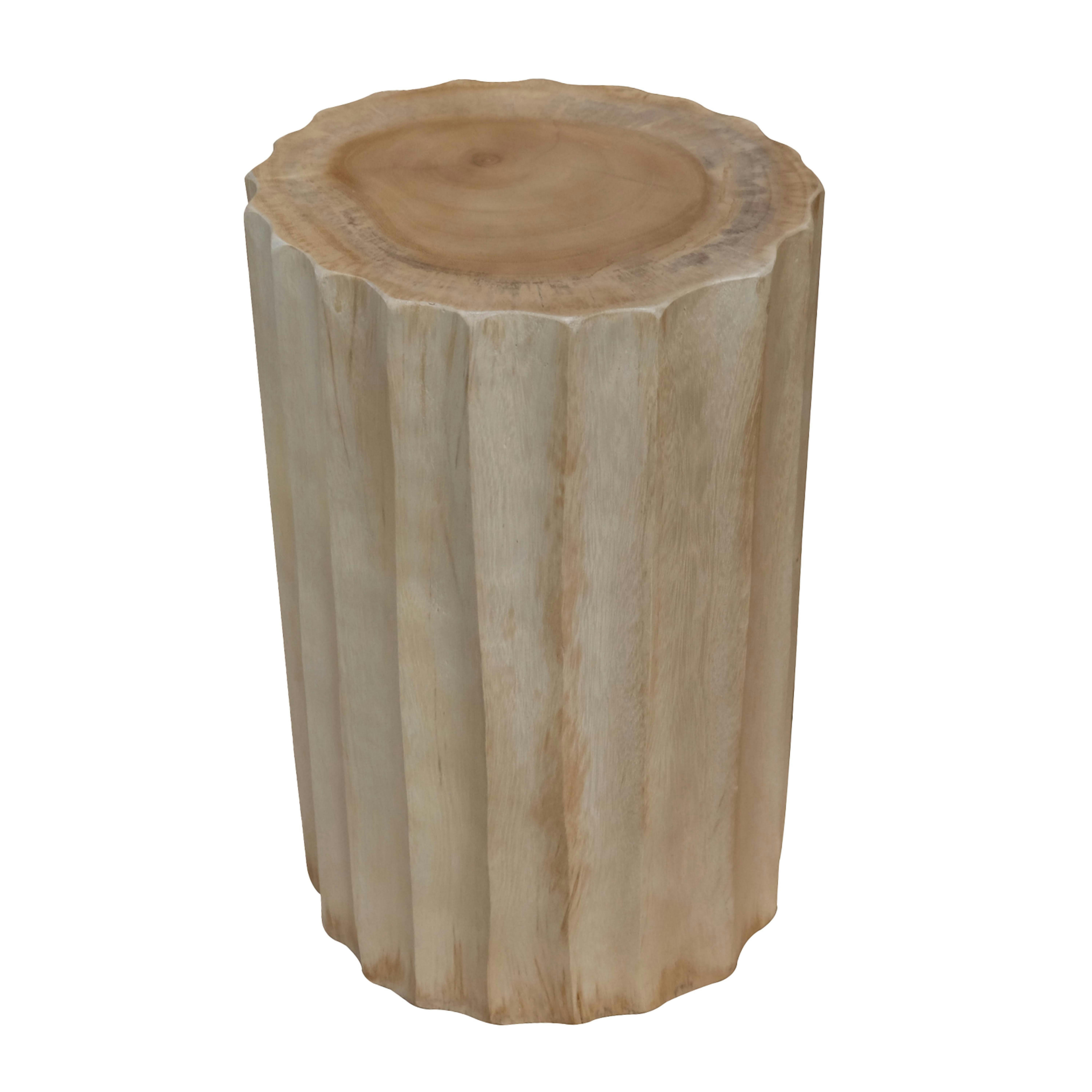BONJO - Tabouret sculpté en bois de suar massif