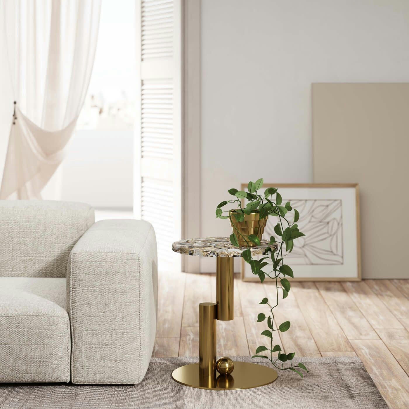 AGATE - Table d'appoint Agate Cut 46cm Kare Design