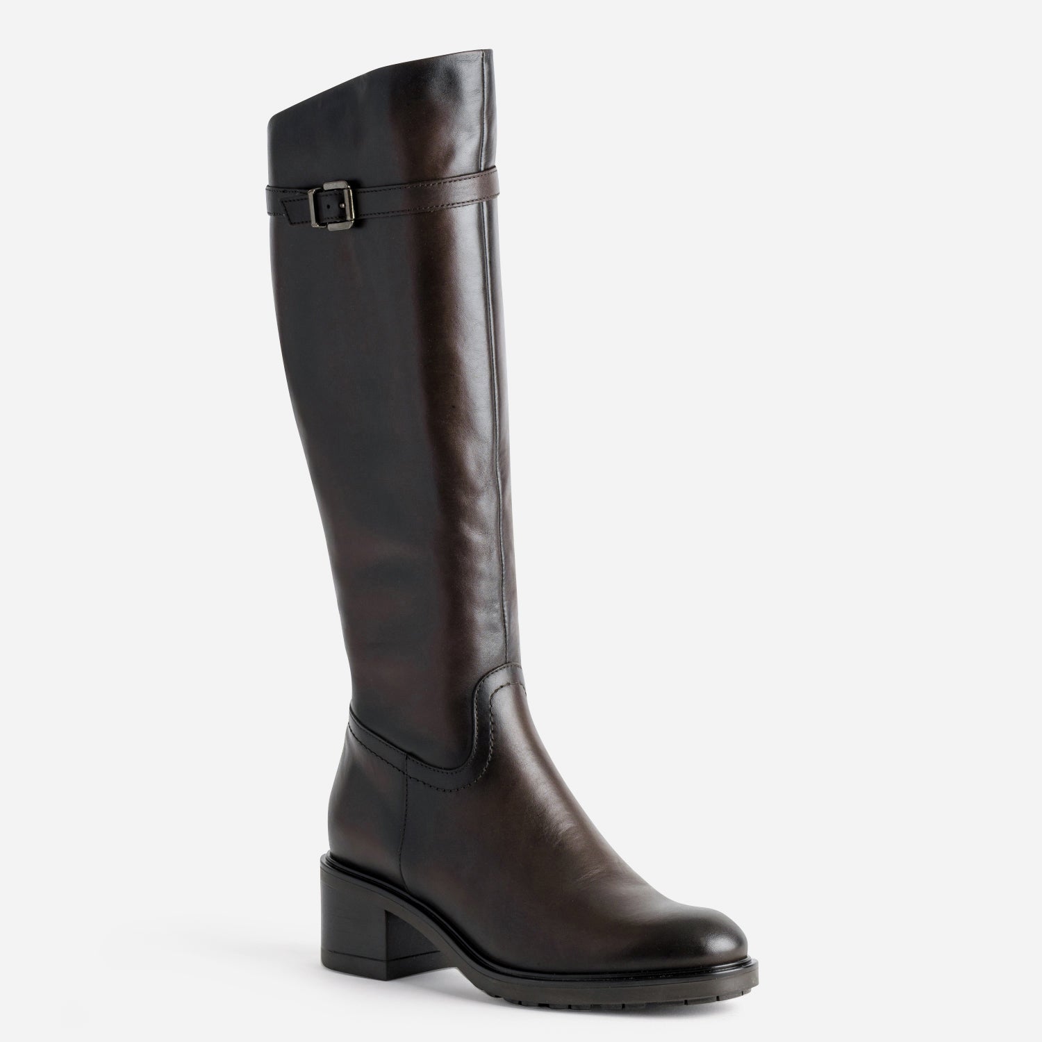 Botte marron cuir effet patiné