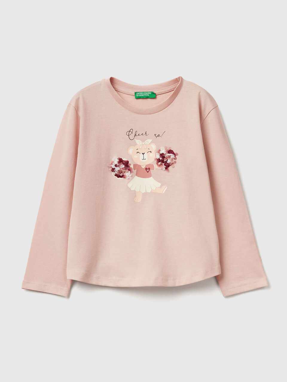 T-shirt with petal effect applique