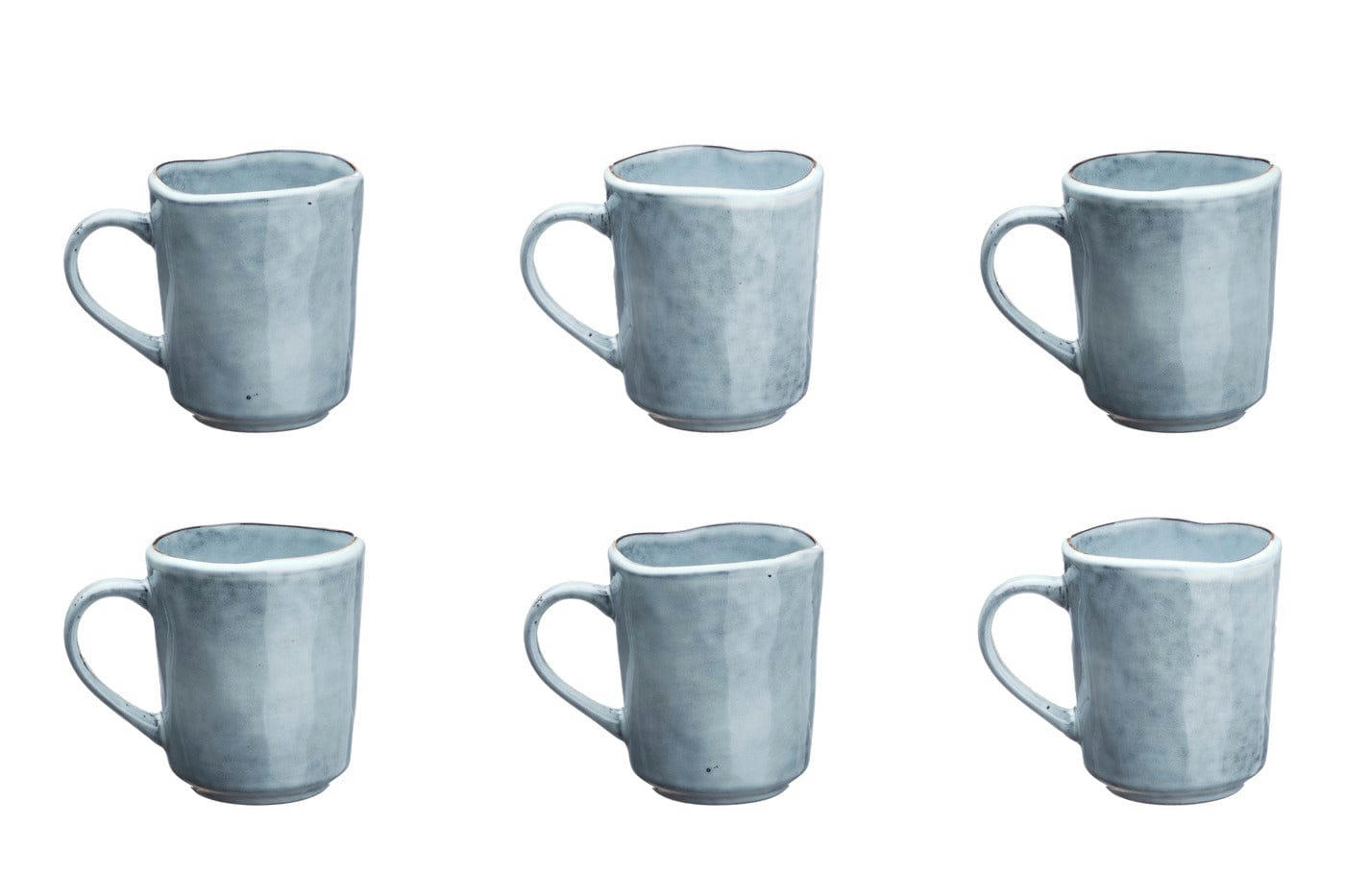REACTIV - Lot de 6 mugs en grès gris 40cl