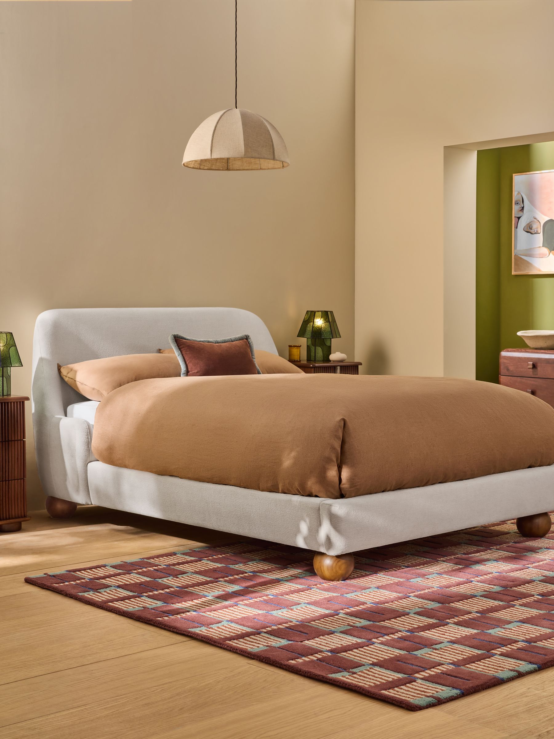 Ellio Bed in Soft Textured Weave Linen White