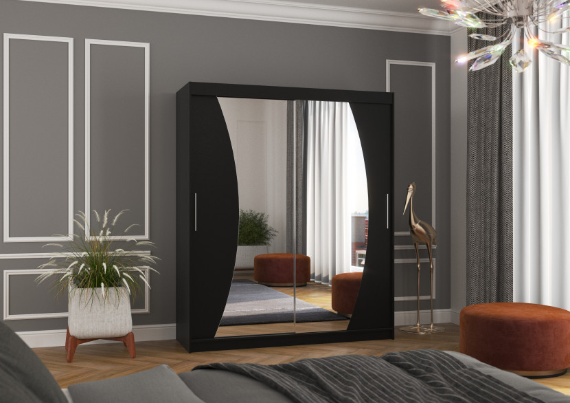 Szafa przesuwna z lustrem DOLORES 180 Black