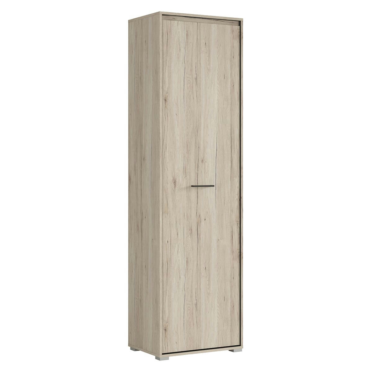 - Armoire colonne 1 porte stratifiés naturel et gris